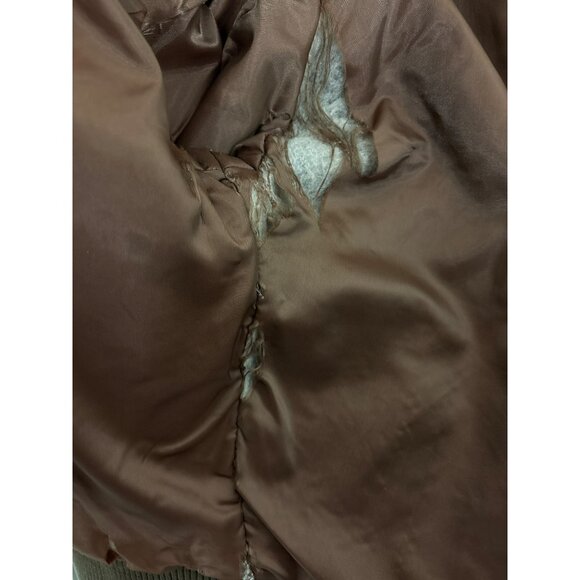 Vintage Midway Brown Genuine Leather Bomber Jacket Size 42 With Front Pockets an - Picture 16 of 16